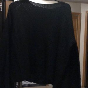 Black bell sleeve sweater